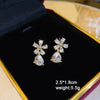 Flower Hanging Earrings for Women Pink White Color Translucent Petals Crystal Imitation Pearl Female Dangle Earrings - Image 17