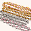 La. Muses Pink Round Zircon Stainless Steel Women's Bracelet Pvd Gold Plated Daily Jewelry - Image 6
