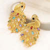 Colorful Zircon Women Earrings Hight Quality Gold Plated Phoenix Shaped Big Earrings For Party Jewelry Gifts - Image 1