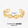 Interlocking Link Bracelet in Stainless Steel with Gold Tone or Silver Tone - Image 1
