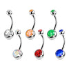 1PC Titanium Crystal Gem Curved Barbell Rings Belly Button Navel Rings Piercings Nombril Ombligo Piercing Charming Jewelry - Image 6