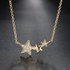 Three Stars Choker Necklaces for Women Kpop Dainty Gold Color Chain on The Neck Zircon Pendant Female Jewelry - Image 1