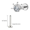 Titanium Starburst Half with CZ Cartilage Earring Piercing 16G Star Helix Tragus Labret Stud Body Jewelry - Image 9