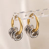 Jewelry Silver/Gold Color Stainless Steel Hoop Earrings For Women Birthday Gift - Image 9