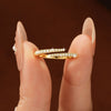 Opening Ring for Women Girls Sparkling Lab Diamond Half Eternity Wedding Ring Adjustable Jewelry Gift - Image 2
