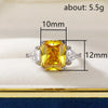 Yellow Cubic Zirconia Ring with Geometric Bezel and Multiple Sizes - Image 7