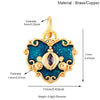 Brass Heart with CZ Zirconia Paved Charm Pendant, Gold Plated Zircon Jewelry Finding Supplies - Image 9