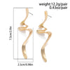 Irregular Metal Twisted Long Drop Earrings for Women Geometric Gold Color Waves Earrings Jewelry - Image 5