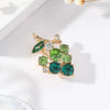 Purple Green Crystal Zircon Grape Brooches For Women Cute Fruit Brooch Suit Coat Lapel Pin Badge Clothing Accessories Jewelry - Image 2