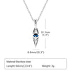 Stylish Blue Stone Man Necklaces Stainless Steel Jewelry Cube Pendant Collar Birthday Party Dad Boyfriend Valentine Gifts - Image 2