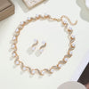1 Set Ladies Elegant Imitation Pearl S-Shape Necklace Earring Set Bridal Clavicle Chain Jewelry for Weddings Women Jewelry Gifts - Image 2