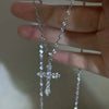 Shiny Crystal Zircon Cross Pendant Necklace for Women Girls Punk Silver Color Thin Chain Necklace Party Jewelry Birthday Gift - Image 2