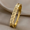 Oval Geometric Charm Stainless Steel Bangles Bracelets for Women Unique Design Hollow Gold Color Wrist Jewelry - Image 8