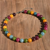 12mm Stone Round Beads Necklace Bohemian Colorful Vacation Neck Decor Women Handmade Choker - Image 9