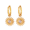 316L Stainless Steel Gold Color Pendant Stone Earring Hoop Earrings For Women Jewelry Gifts - Image 21