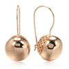 Rose Gold Color Big Glossy Ball Drop Earrings For Women Simple Bride Wedding Jewelry One Touch Dangle Earring - Image 7