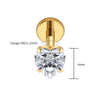 Titanium 16G Heart CZ Threaded Labret 3mm/4mm/5mm CZ Cartilage Tragus Helix Nose Stud Piercing Jewelry - Image 9