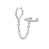 Chain Hoop Piercing Earring with Square and Waterdrop Details - Image 36
