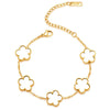 Gold Plated Stainless Steel Necklace Woman Five Leaf Petals Double Sided Necklaces for Women Pendant Flower Clover Jewelry - Image 15
