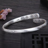 Vintage Thai Silver Lotus Flower Cuff Bracelet For Women Girl Ethnic Jewelry Party Lady Gift - Image 2