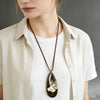 Long Chain Geometric Pendant Wooden Necklaces Pendants Sweater Necklaces Handmade Jewelry Gifts For Women - Image 26