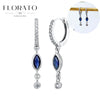 Silver Ear Needle Geometric/heart-shaped Royal Blue Zircon Pendant Silver Earrings Niche Jewelry Gifts - Image 25