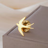 Stainless Steel Swallow Bird Pin Brooch for Women Gold Color Suit Collar Badges Jewelry Gift - Image 1
