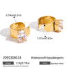Delicate Cubic Zirconia Earrings For Women Gold Plated Stainless Steel Clip Earrings Simple Jewelry Gift - Image 14