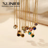 Stainless Steel Birthstone Pendant Necklace with 38 cm Chain and 5 cm Extension - Image 1