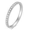 Full Small CZ Zircon Channel Setting Stainless Steel Engagement Rings for Women - Image 7