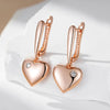 Heart Drop Earrings for Women Zircon With Rose Gold Color Modern Party Wedding Daily Jewelry - Image 3