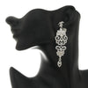 Retro Palace Ear Clips Big Rhinestone Bridal Earrings Elegant Sparkling Crystal Hanging Drop Party Wedding Jewelry Gift - Image 2