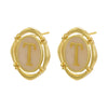 Enamel A-Z 26 Initial Letter Stud Earrings for Women Vintage Gold Plated Hollow Alphabet Oval Earrings Charm Jewelry - Image 25