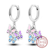 Silver Hoop Earrings Purple Zircon Flowers Butterflies Studs Earring For Women Wedding Engagement Gift - Image 13