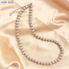 Mhs.sun 4/6/8/10MM Pearl Stainless Steel Bead Necklaces Classic Gold Plated For Women Men Daily Party Jewelry Gifts - Image 16