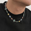 Boho Colorful Crystal Chain Necklace Bracelet for Men Creative Adjustable Link Couple Jewelry Set - Image 8