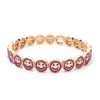 Happy Bangle Paved Diamond Enamel Beaded Bracelets For Women Boho Gold Color Elastic Bracelets - Image 26