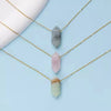 Natural Crystal Stone Rose Quartz amethyst citrine agate bullet Pendant Necklace Stainless Steel gold Chain Gemstone Jewelry - Image 2