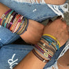 Handmade Cloth Fabric Bracelet for Women with Braided Design CZ Heart Love Evil Eye Jewelry Gift - Image 1