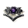 Three-Piece Star and Crescent Ring Set in Multiple Colors - Image 1
