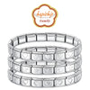 Hapiship Family 9mm Width Star Heart Itanlian Elastic Charm Bracelet Women's Jewelry Stainless Steel Bangle - Image 1
