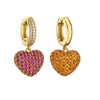 Cute Romantic Heart Zircon Wedding Jewelry Set Earrings Necklace Double-sided Zircon Women Engagement Party Jewelry - Image 2