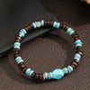 Turquoise Black Stone Bead Bracelet Handmade Elastic Rope Bracelet Gift for Christmas Accessories - Image 7