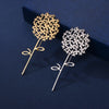 Dandelion Flower Brooch Minimalist Hollow Metal Lapel Pin Gold Silver Tone for Women Wedding Bridal Party Dress Accessory - Image 2