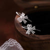 Silver Lace Bowknot Stud Earrings For Women Party Classic Jewelry Light Accessories - Image 3