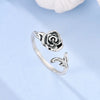 Silver Open Rings For Woman Iris Flower Cherry Feather Dog Horse Adjustable Cocktail Rings Party Jewelry - Image 4
