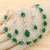 Sky Blue Water Drop Zirconia Silver Jewelry Sets for Women Earrings Necklace Pendant Ring Bracelet Wedding Gift - Image 6