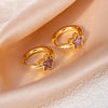 316L Stainless Steel Heart Water Drop Square Zircon Hoop Earrings For Women Men Personality Design Jewelry Gifts - Image 28