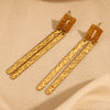 La. Muses Retro Irregular Surface Rectangular Stainless Steel Women's Earrings Gold Plated Jewelry Gifts - Image 6