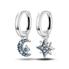 Silver Color Earrings Blue Zircon Stars Moon Irregularity Earrings For Woman Birthday Jewelry Gifts - Image 37